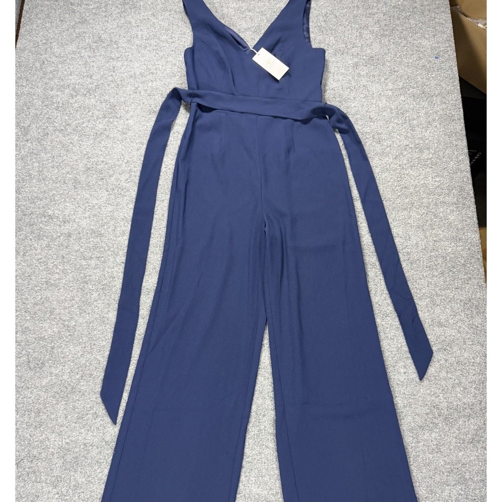 Lilly Pulitzer Hannah Jumpsuit Womens 4 True Navy Minimalist NEW